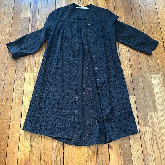 TWELFTH STREET by Cynthia Vincent black eyelet beach coverup dress XS/S - Picture 7 of 7